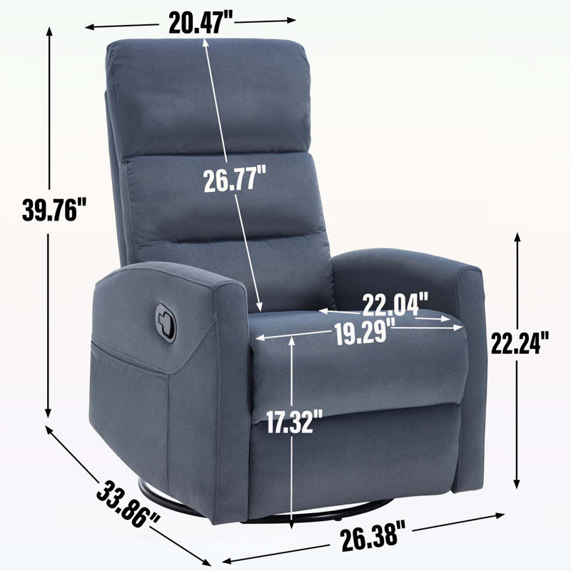 Luxurious Recliner Chair with Advanced Relaxation Technology for Living Room Comfort, Blue Gray