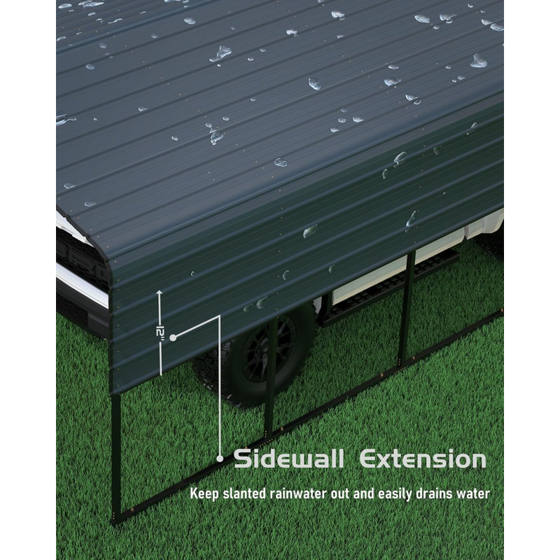 13' X 20' Heavy Duty Carport Canopy With Updated Frame Structure