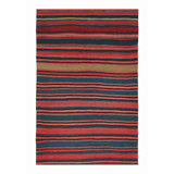 Vintage Kilim In Red With Multicolor Stripes, From Rug & Kilim