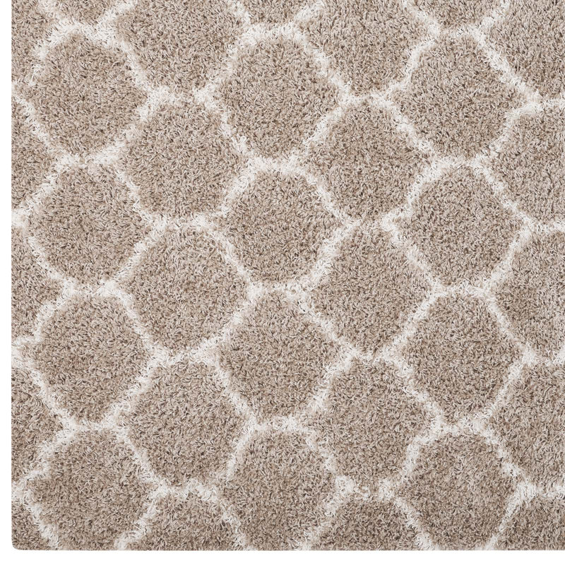 Solvea Moroccan Trellis Shag Area Rug, Rectangle 5' x 8'