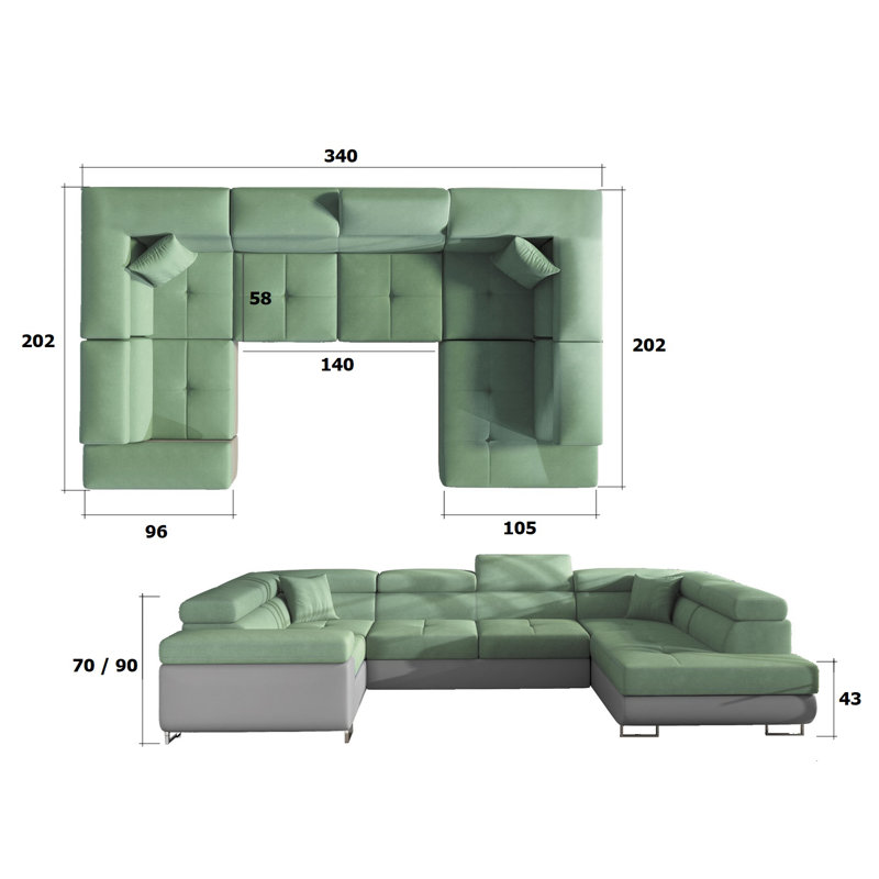 Adelyne 4 Seater Sofa Bed
