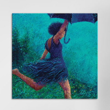 Iris Scott - Bumbershoot Dash, reproduction d'art sur toile tendue, H 12 po x l 12 po x P 1,5 po, Pas de tapis, Toile tendue