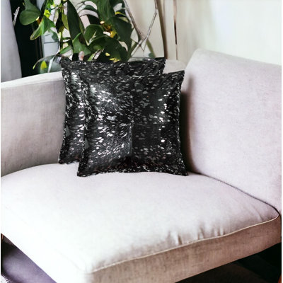 Housse et insert d'oreiller argenté et noir 18 po x 18 po x 5 po Torino