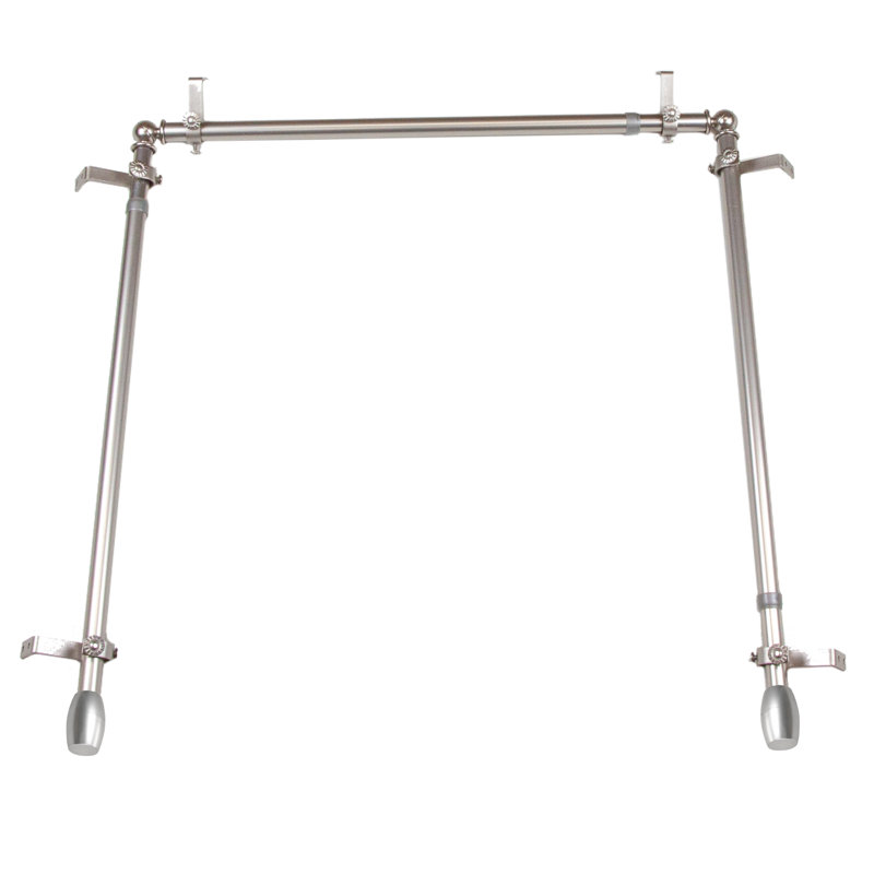Tringle à rideaux simple Maymie, Nickel satiné, H 2,5 po x l 510 po x P 1,38 po