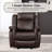 Manual Recliners Faux Leather Oversized Chair Brown-693725562