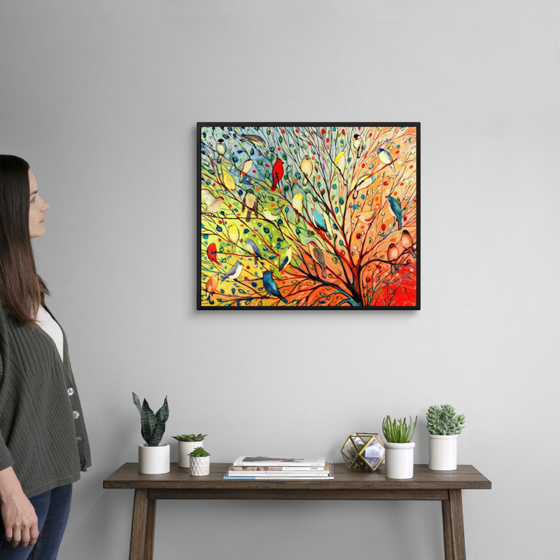 «Twenty Seven Birds», reproduction d'impression, Impression encadrée sans passe-partout, H 22 po x l 26 po, Noir