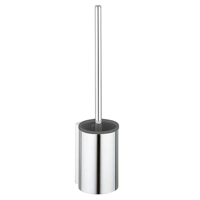Plan Wall-Mounted Toilet Brush and Holder, Black/Chrome