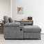 Chaise moderne surdimensionnée avec repose-pieds en tissu chenille pour le salon-1068032980