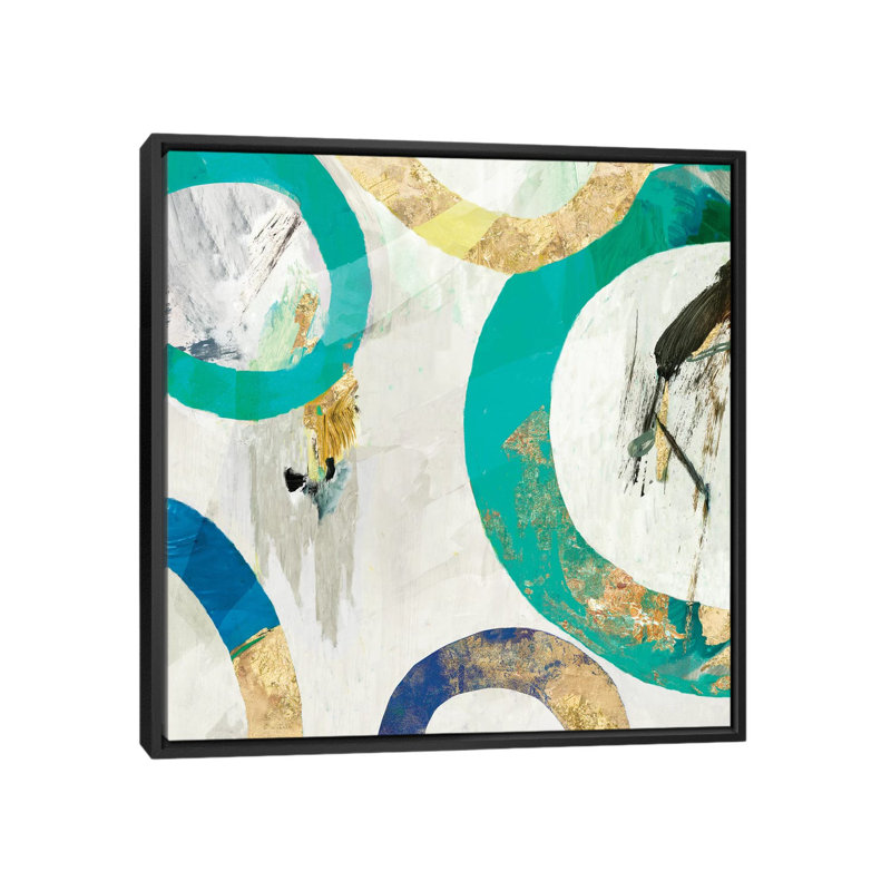 « rings ii », impression sur toile, H 18 po x l 18 po x P 1,5 po, Toile avec cadre noir, Pas de tapis