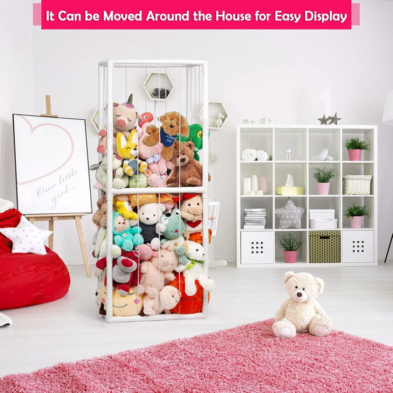 Étagère de rangement en peluche avec rangement élastique