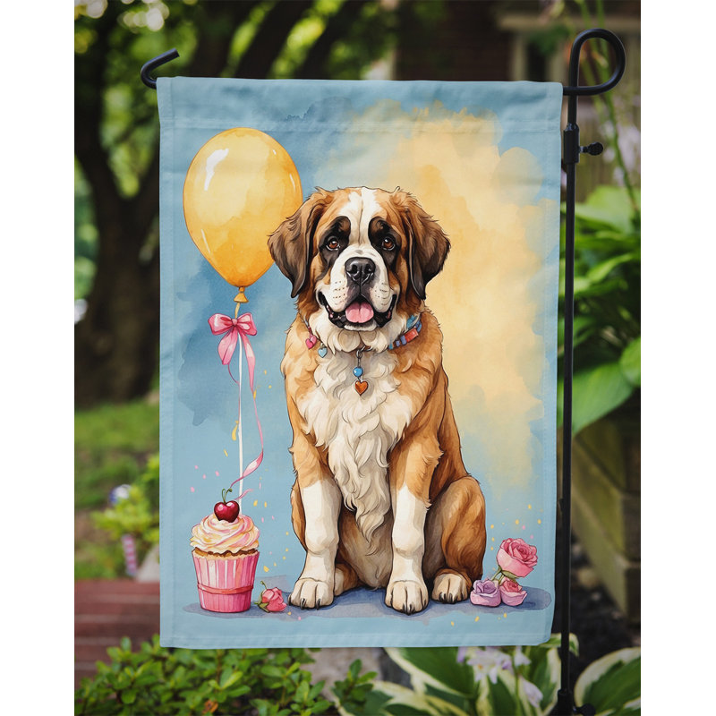Drapeau de jardin «Happy Birthday», Saint-Bernard