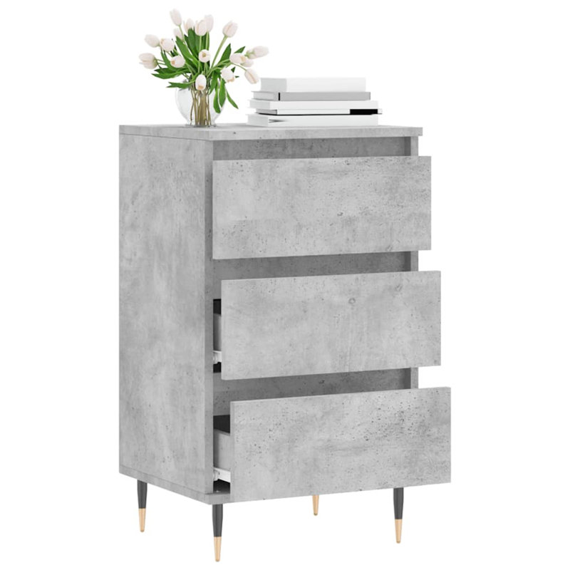 Maleesa Sideboard 40x35x70 cm Engineered Wood, Concrete Grey