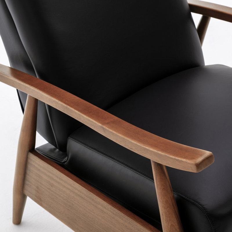 Fauteuil inclinable avec accoudoirs en bois Fremont - Noir, Noir