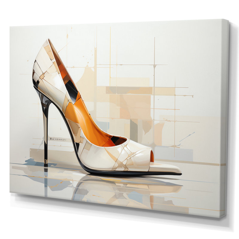 «Beige High Hells Collage II», reproduction d'art sur toile, H 16 po x l 32 po x P 1 po, Toile tendue