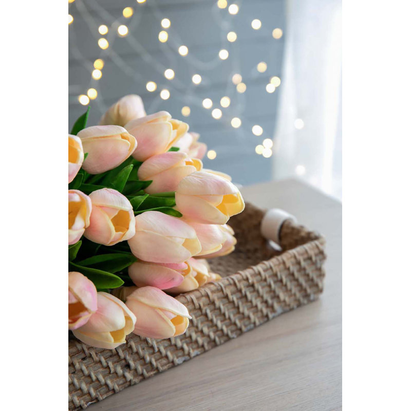 Fausse tulipe Tucson, H 13 po x l 5,5 po x P 5,5 po, Rose tendre