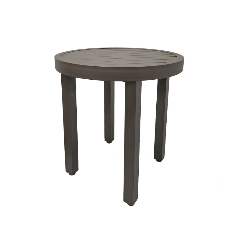 Table de patio ronde en aluminium Grosfillex, Noir, noir, noir, noir