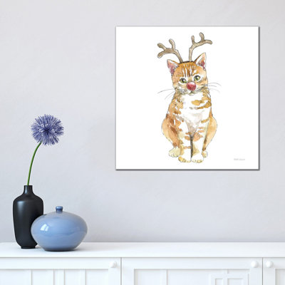 Christmas Kitties III Square by Beth Grove - Wrapped Canvas Print