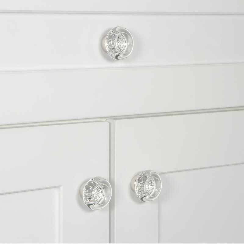 Grandeur Bordeaux Crystal 1-3/8" Cabinet Knob, Polished Nickel