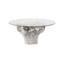 Root Small Silver Dining Table Base, With Glass