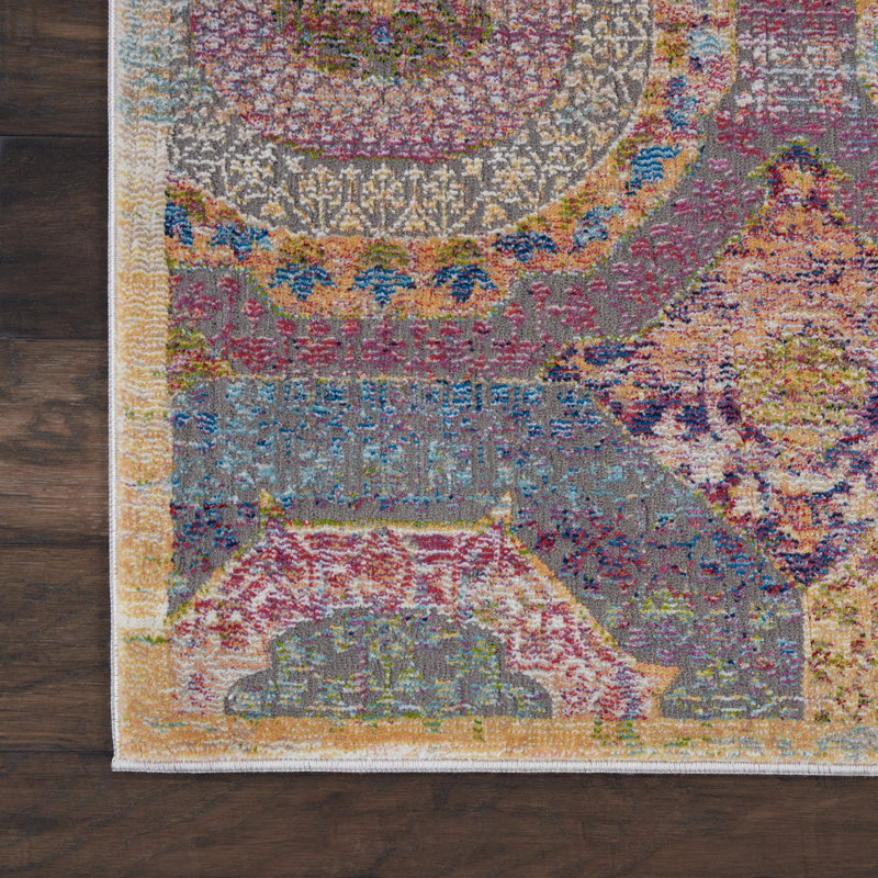 Bungalow Rose Geometric Indoor Rug, Rectangle 8'10" x 11'10"