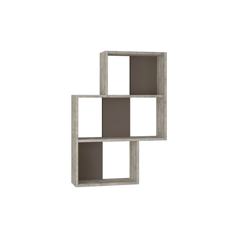 Dodds 3 Piece Cube Shelf, Light Mocha & Ivory