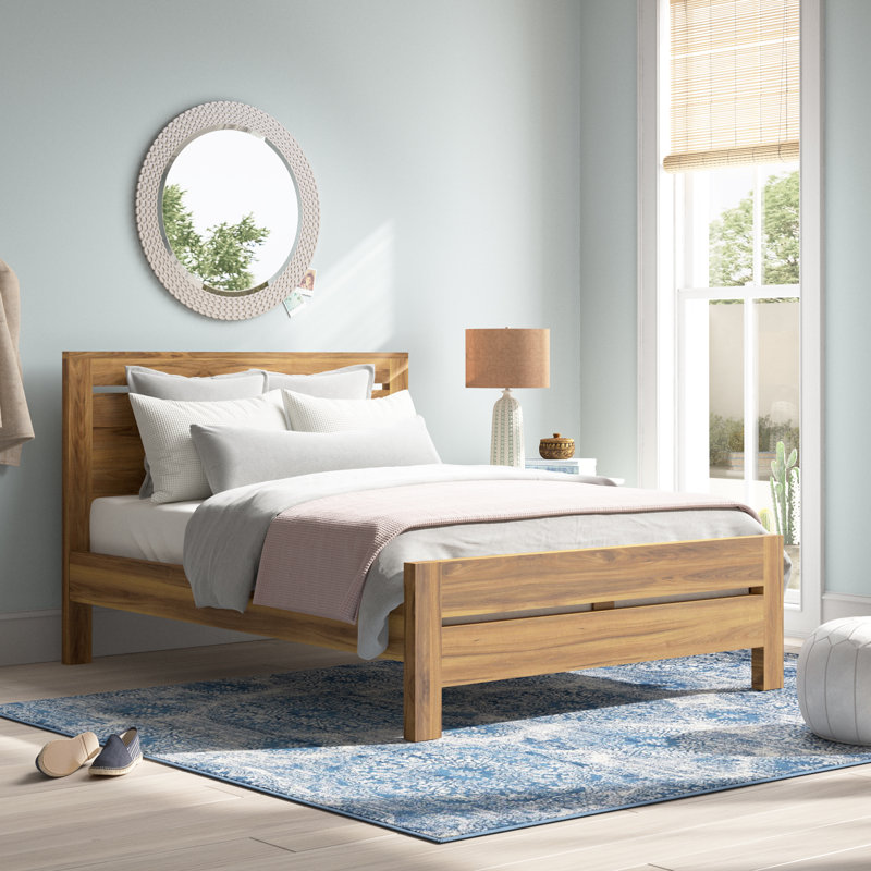 Kanwal Solid Wood Platform Bed, Queen