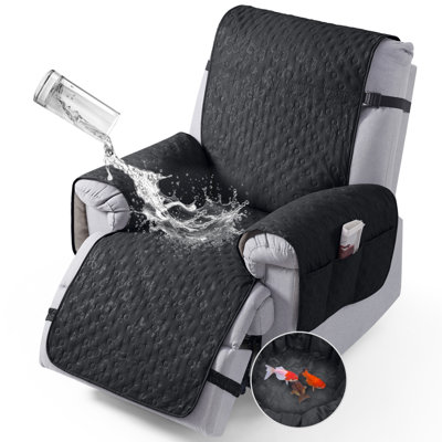 Heide 100% Waterproof 1-Seat Recliner Slipcover with Non-Slip Granule Backing, Side Pockets and Triple Elastic Straps, Machine Washable Scratch-Resistant Reclining Chair Cover Protector for Kids and Pets