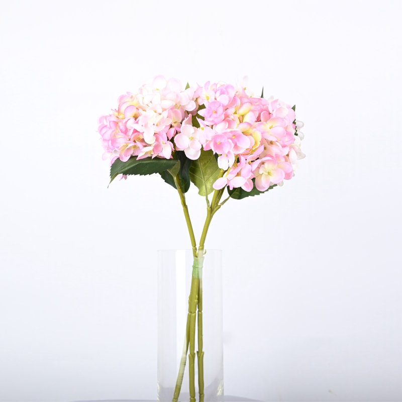Fleurs d'hortensias artificiels avec des tiges, véritable touche de décoration pour la fête de mariage, Mauve clair