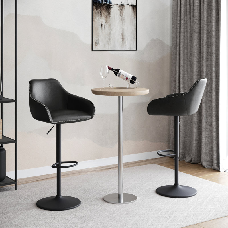 Adjustable Height Counter Stool, Black