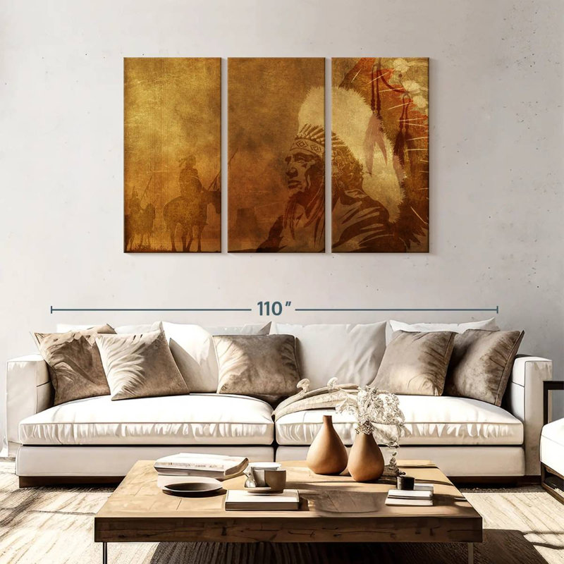 Lelar Native American Depiction, 48" H x 74" W