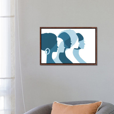 Women Profile In Blue by LouLouArtStudio - Print on Canvas