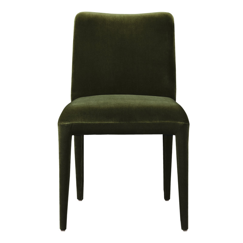 Calla Upholstered Dining Chair, Dark Green Performance Velvet