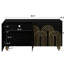Buffet cannelé avec tablettes réglables - noir pour la maison 4 portes, tablettes de rangement-965469993