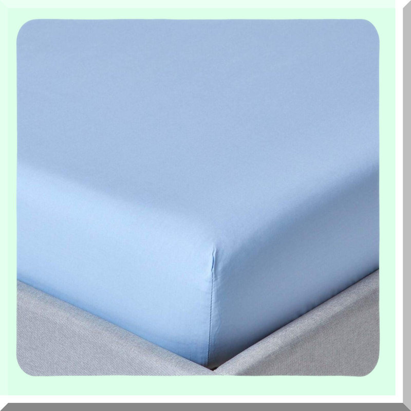 SuperSoft Blue Dream Queen Fitted Sheet - 12" Deep Pocket Cotton Bedsheet