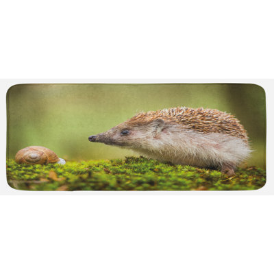 Tapis de cuisine brun et vert