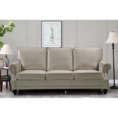 Hananiah Velvet Rolled Arm Sofa -  Willa Arloâ¢ Interiors, 7495DBDCE01445E6B6669A721DF49FB3