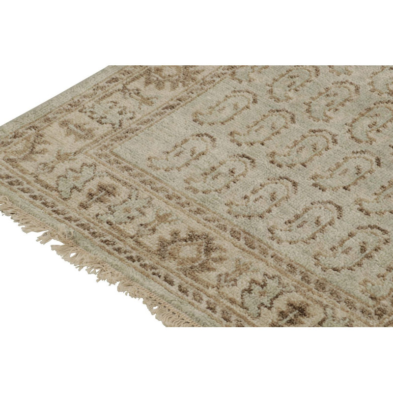 Hand Knotted Geometric Area Rug, Runner 3' x 14'