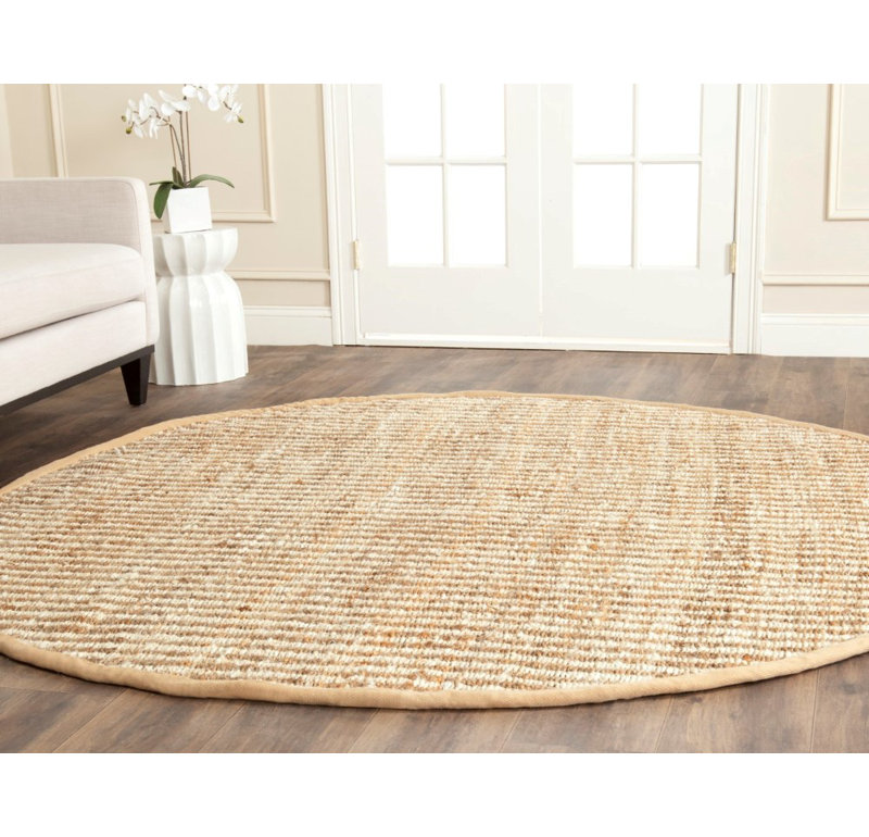 Auckland Handwoven Ivory Area Rug, Round 9'
