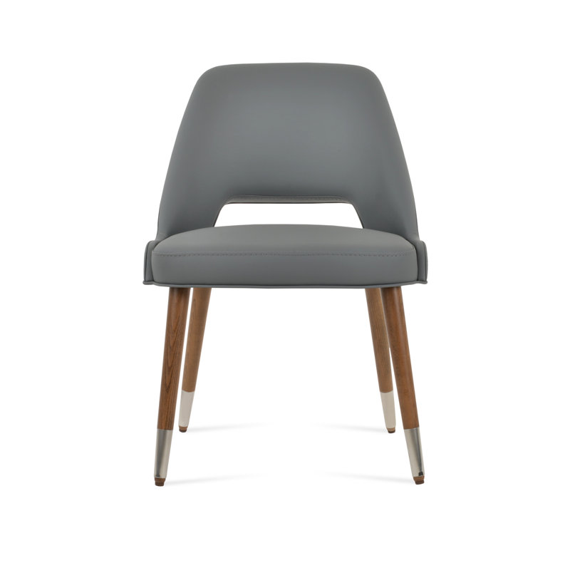 Chaise d'appoint en bois Marash, Noyer, Gris