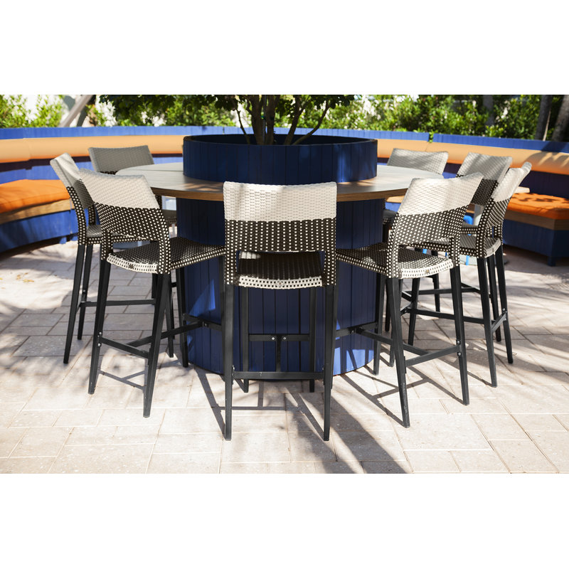 Chloe Stacking Bar Side Chair, Black