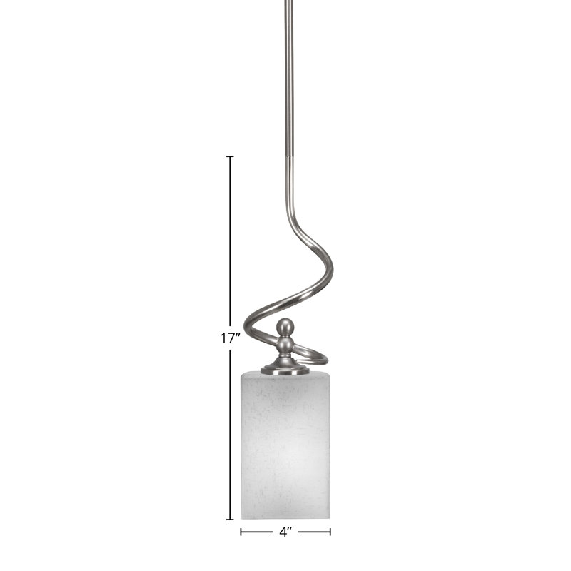 Mini-luminaire suspendu avec tige Capri, Nickel brossé