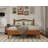 Wooden Platform Bed With Natural Rattan Headboard, Vintage Bed Frame With Wooden Slat Support-1686031960-1686031961