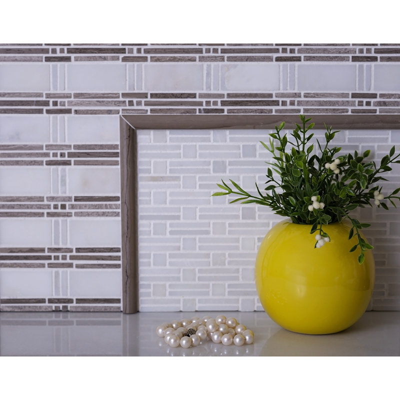 12" x 12" Wood Versailles Mosaic Wall & Floor Tile