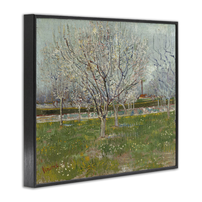 «Van Gogh Orchard in Blossom», art giclée par one1000paintings, Giclée encadrée noir minuit, H 16 po x l 20 po