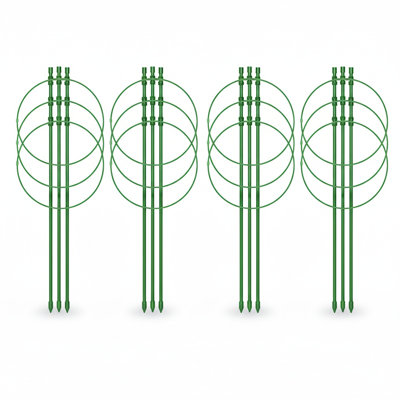 4 PCS extérieur jardin vigne plante en forme de cadres de soutien de jardin hauteur de décoration 45 cm / 17,7 pouces en plastique enduit pergola d'escalade fleur prop cadre d'escalade plante support plante grimpeurs