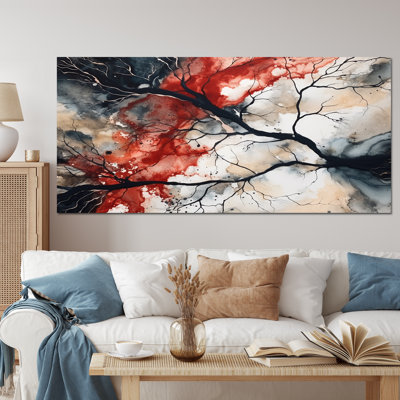 Encre liquide rouge et noire captivante - art abstrait géométrique