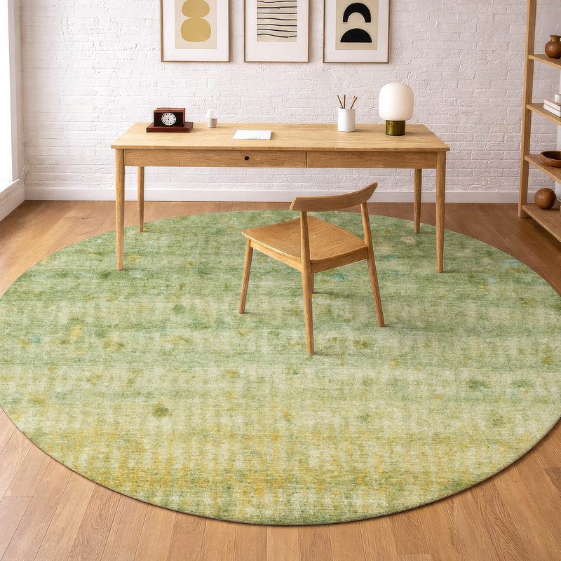 Premium Machine Washable Mayfield Stripes Rug, Sage, 8' Round