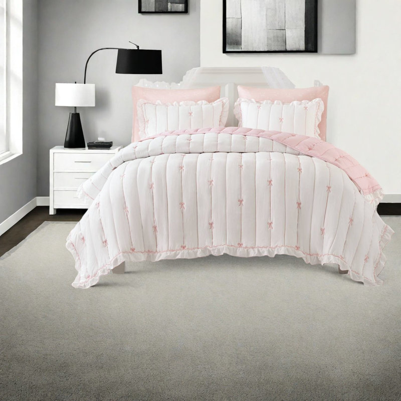 Elegant Microfiber Bedding Sets, Romantic Quilt For Home Comfort