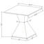 Table de bout latérale Tani, plateau en verre trempé, base en forme de sablier chromé 24 po