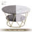 Rena Modern 2-Tier Round Coffee Table - Faux Marble with Storage Shelf and Metal Frame-1836826285
